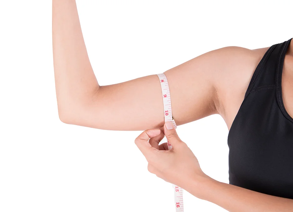 A Woman's Arm Measured in Preparation for Arm Liposuction